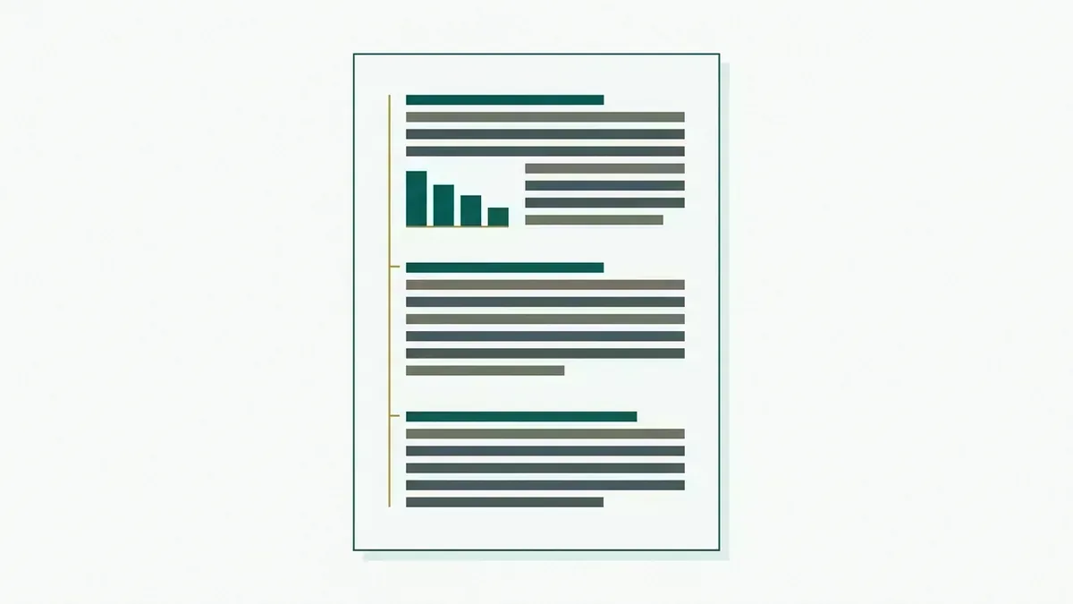 Documento com três parágrafos e um pequeno gráfico embutido no primeiro deles.